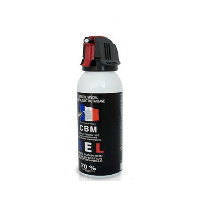 Aérosol de défense CBM gaz lacrymogène au poivre OC + Capot Accusol 100 ml