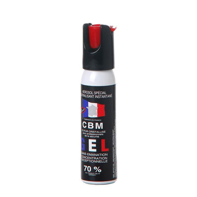 Aérosol de défense CBM gel lacrymogène CS + Capot 1/4 tour 25 ml