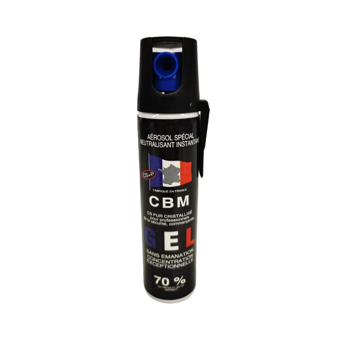 Aérosol de défense CBM gel lacrymogène CS + Capot Standard 75 ml