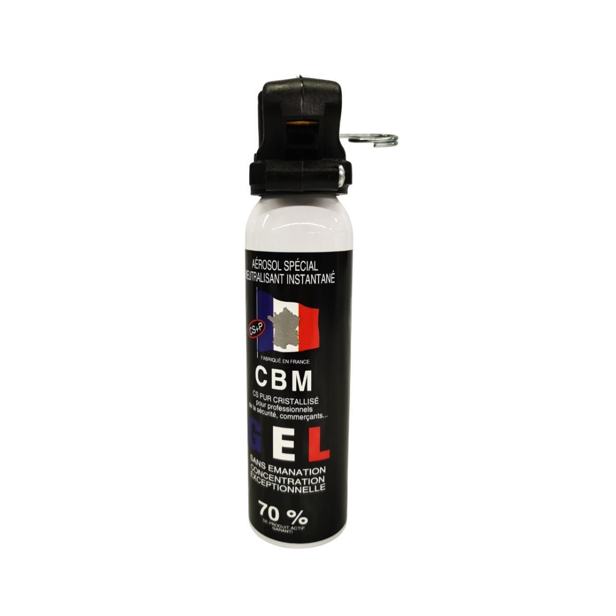 Aérosol de défense CBM gel lacrymogène CS + Poignée Standard 100 ml