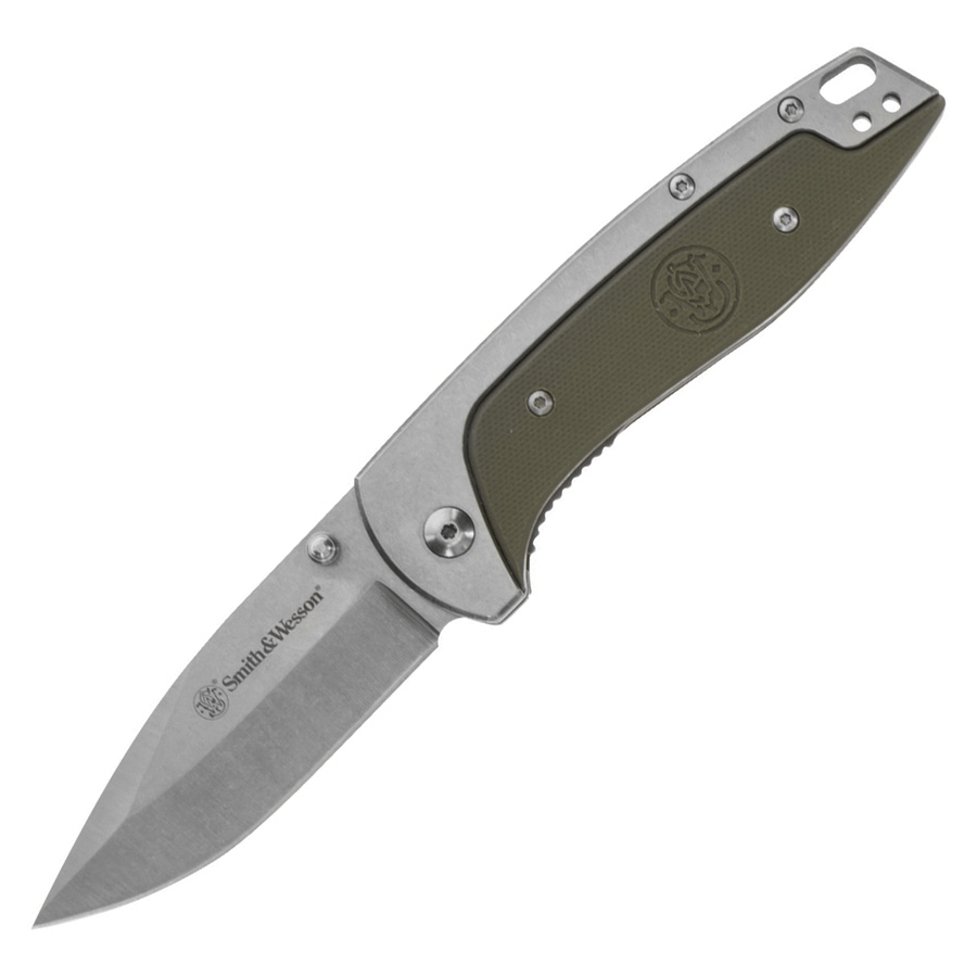 Couteau pliant FREIGHTER LINERLOCK GREEN Smith & Wesson - Vert olive - Welkit.com