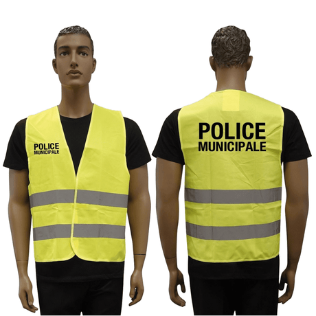 Gilet d'identification FLUO HAUTE VISIBILITÉ POLICE MUNICIPALE Patrol Equipement - Jaune - Welkit.com