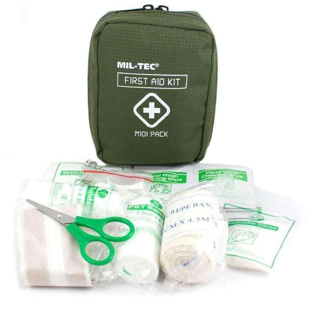 Kit de premiers secours MIDI PACK Mil - Tec - Vert olive - Welkit.com