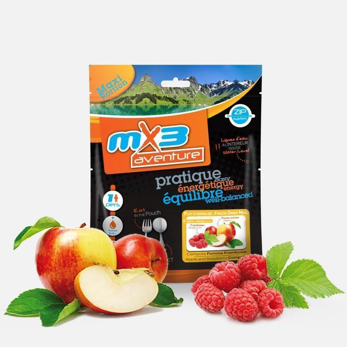 Ration lyophilisée COMPOTE POMME FRAMBOISE 151 - 153 KCAL MX3 Aventure - Autre - Welkit.com