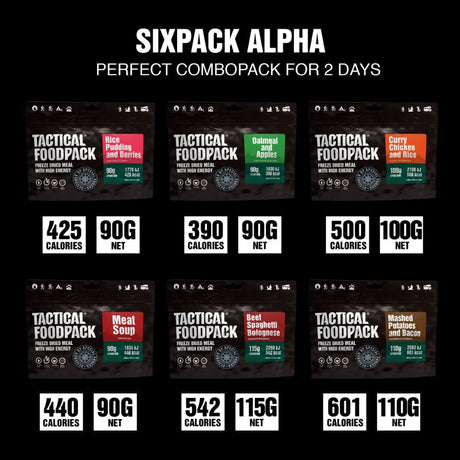 Ration lyophilisée SIX PACK ALPHA Tactical Foodpack - Autre - Welkit.com