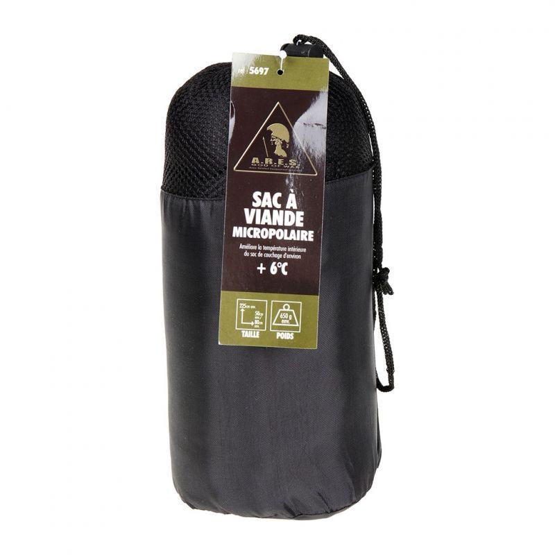 Sac de couchage SAC À VIANDE MICROPOLAIRE Ares - Noir - Welkit.com