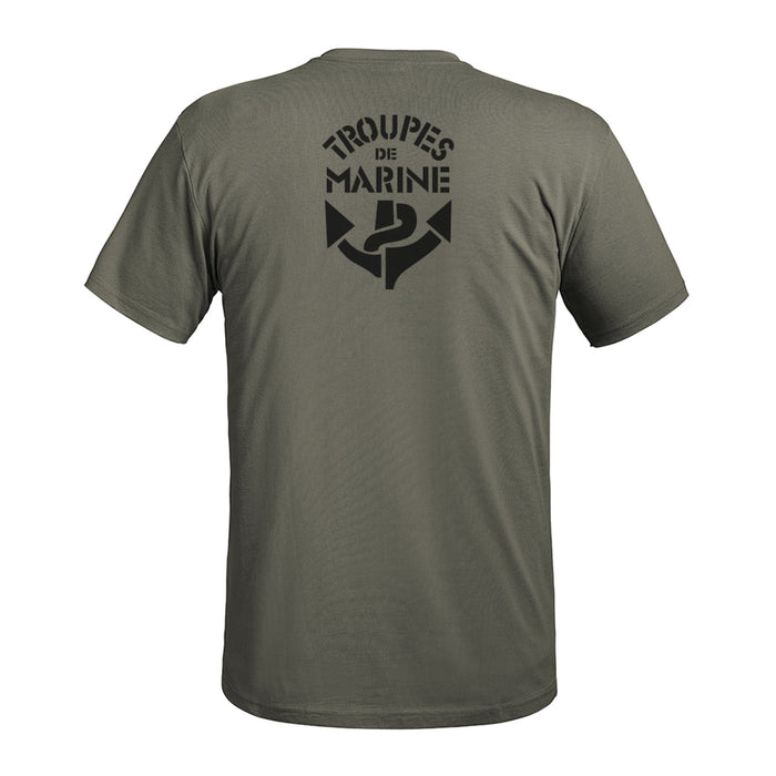 T - shirt imprimé TROUPES DE MARINE A10 Equipment - Vert Olive - Welkit.com