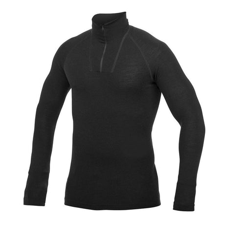 T - shirt thermorégulateur hiver ZIP TURTLENECK LITE Woolpower - Noir - Welkit.com