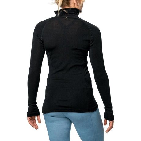 T - shirt thermorégulateur hiver ZIP TURTLENECK LITE Woolpower - Noir - Welkit.com